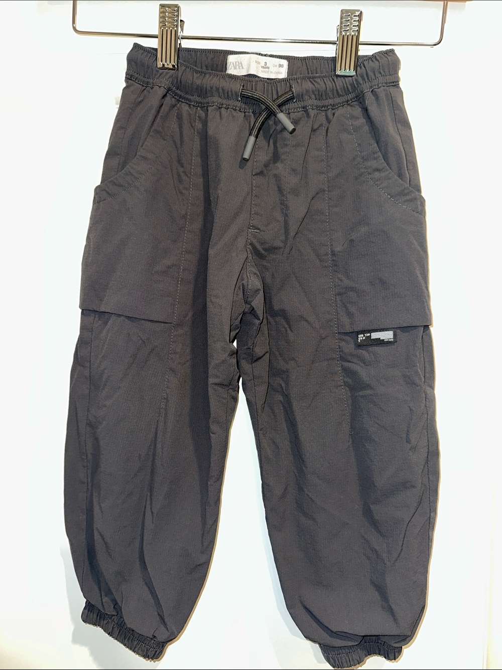 Zara Black Cargo-style Jogger Pants for Kids